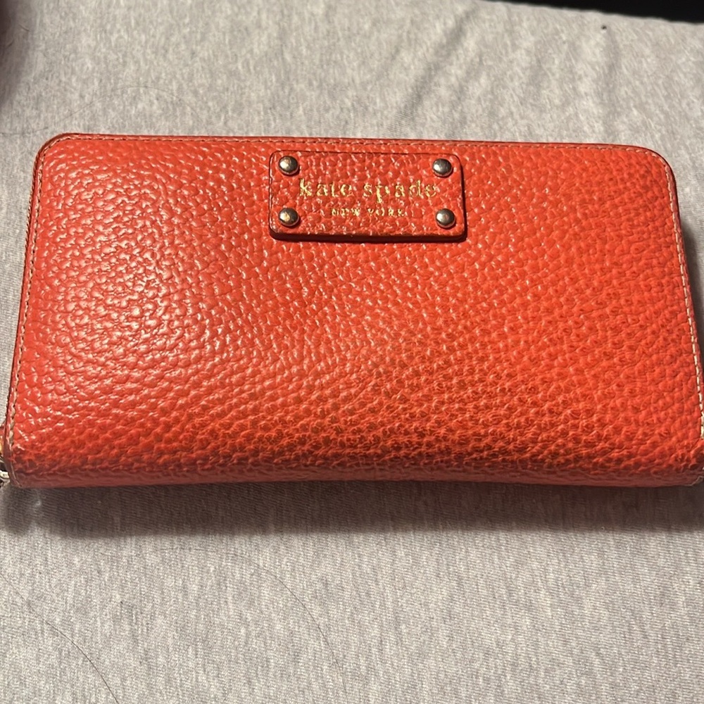 Kate Spade full size leather wallet Orange